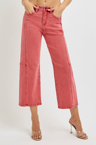 Brick Coral Crop Jeans