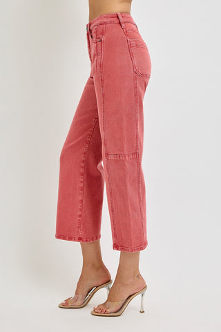 Brick Coral Crop Jeans