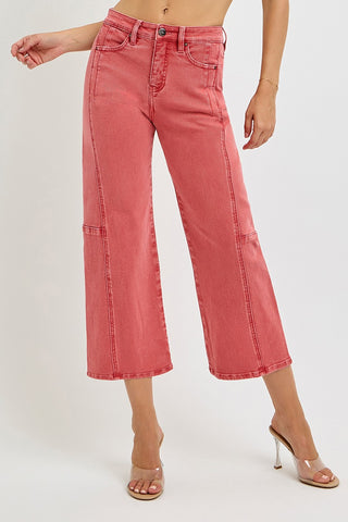 Brick Coral Crop Jeans