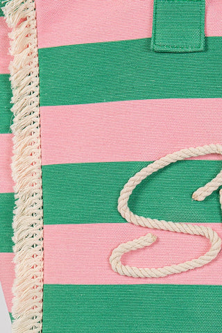 Summer Stripe Fringe Tote