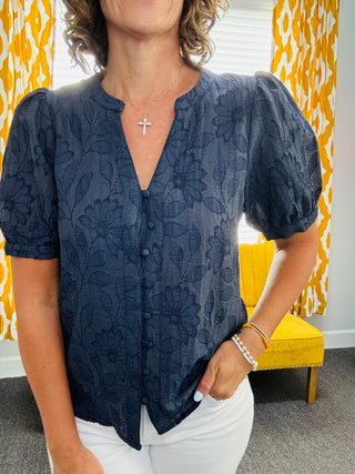 Navy Charm Blouse