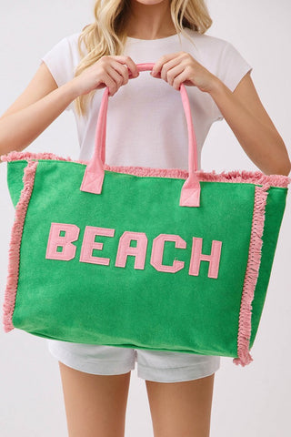 Cabana Green Beach Tote