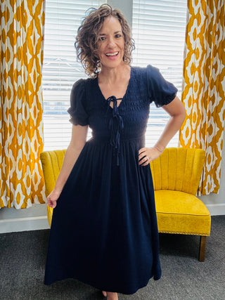 Twirl Navy Dress