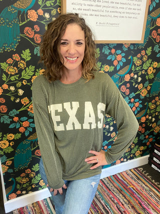 Olive TEXAS Pullover
