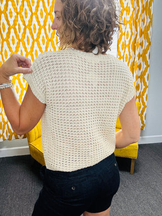 Oatmeal Crochet Top