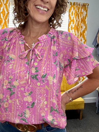 Pink Sunrise Garden Top