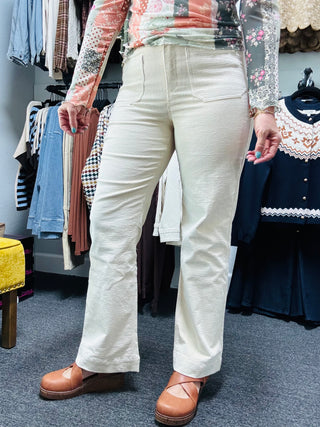 Cream Corduroy Pants