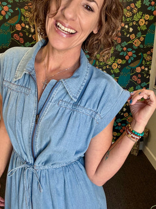 Stonewash Zip Dress