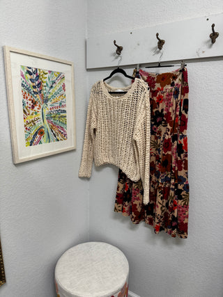 Velvet Floral Skirt