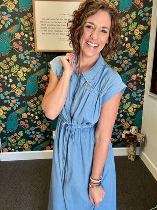Stonewash Zip Dress