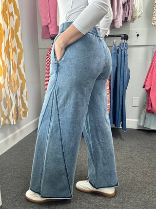 Washed Denim Weekend Pants