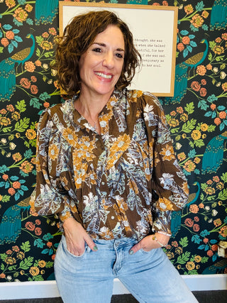 Mocha Bloom Blouse