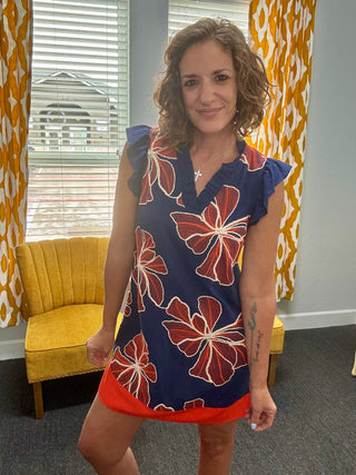 Navy Pop Dress