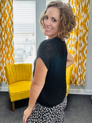 Black Crochet Top