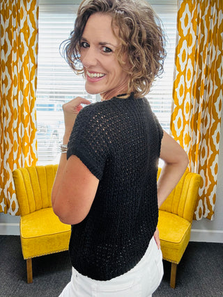 Black Crochet Top