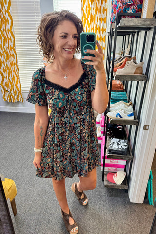 Teal Meadow Dress