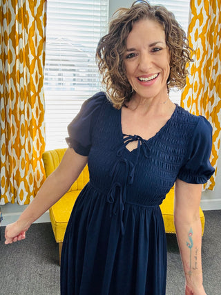 Twirl Navy Dress