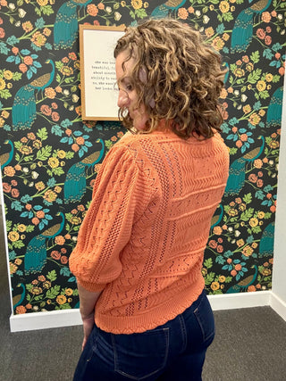 Pumpkin Camelia Sweater