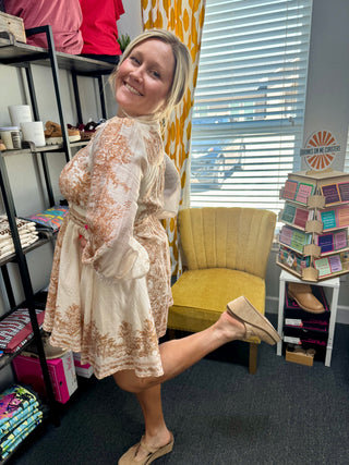 Golden Cream Claire Dress
