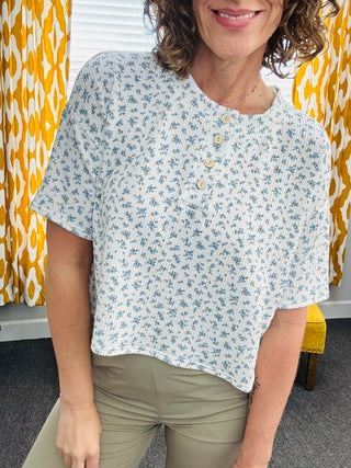 Blue Blossom Henley