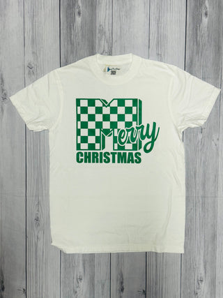 Checkered Merry Christmas Tee