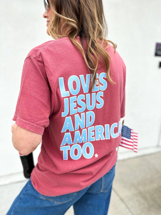 {PREORDER} Loves Jesus and America Too. Tee