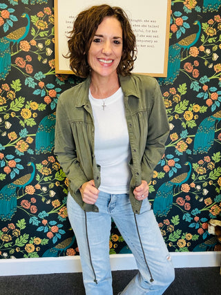 Olive Button Up Jacket