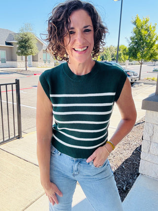 Green Spirit Striped Sweater