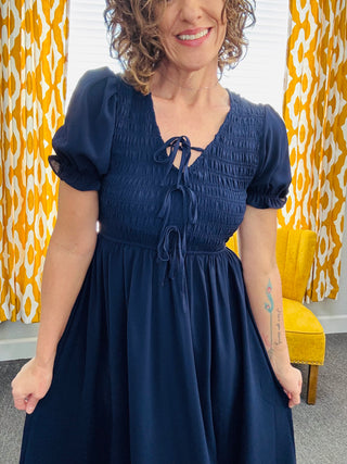 Twirl Navy Dress