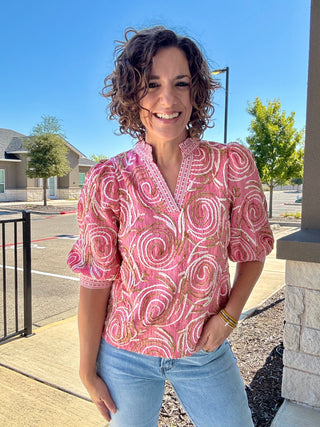 Pink Sugar Swirl Top