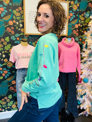 Mint Christmas Lights Top