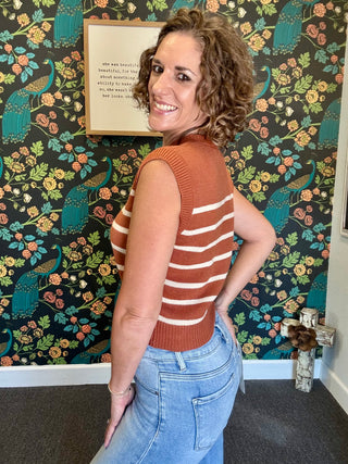 Caramel Spirit Striped Sweater