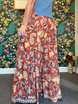Brown Floral Pants