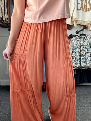 Orange Flowy Pants