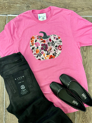 Pink Floral Pumpkin Tee