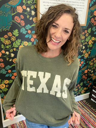 Olive TEXAS Pullover