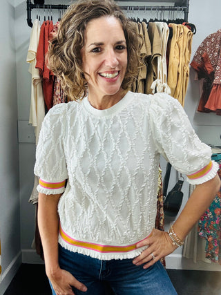 Cream Textured Top