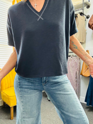 Midnight Stitch Top