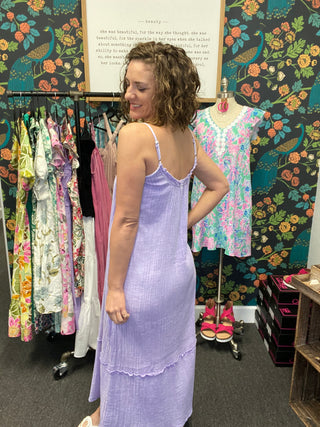 Purple Gauzy Maxi Dress