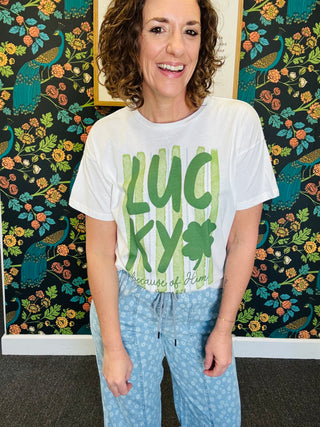 Lucky Because of Him Tee