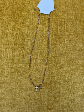 Natural Cade Cross Necklace