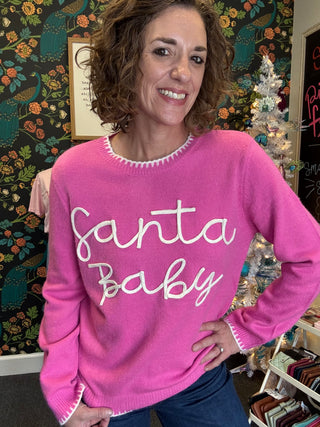 Santa Baby Pink Sweater