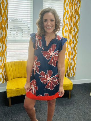 Navy Pop Dress