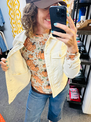 Perfect Pumpkin Mesh Top