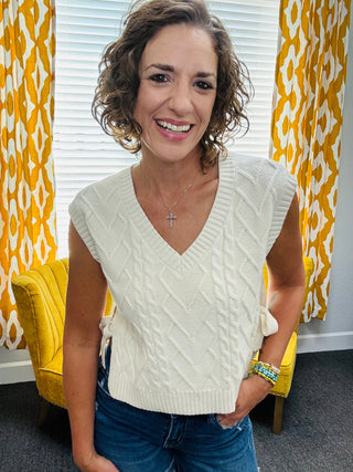 Cream Tie Sweater