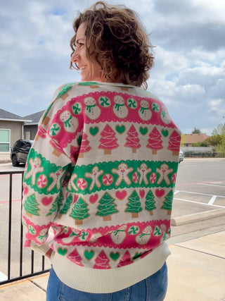 Pink Gingerbread Sweater