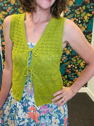 Green Crochet Vest