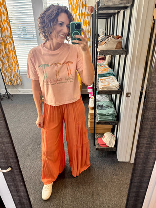 Orange Flowy Pants