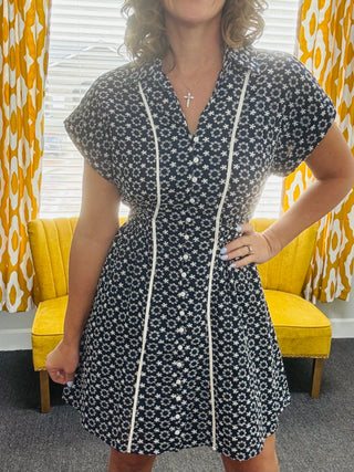 Navy Stitch Dress