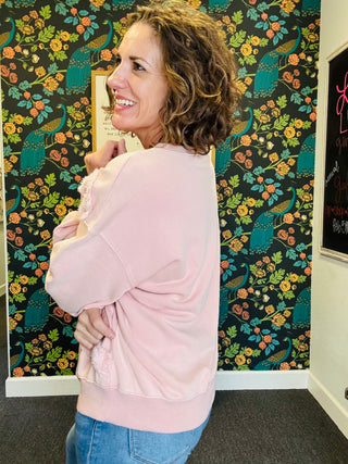 Rosé All Day Heart Pullover